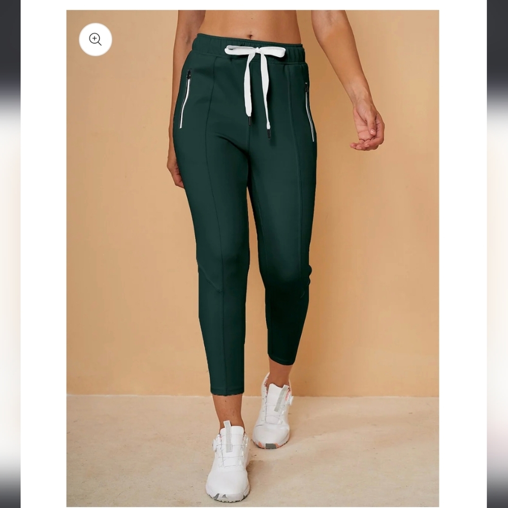 Acegolfs More Than Basic Teal Green Drawstring Capri Sweatpants NWT Sz M